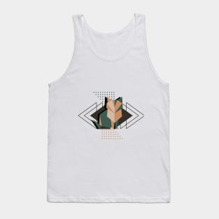 Vintage Geometric Cat, abstract shapes symmetrical design Tank Top